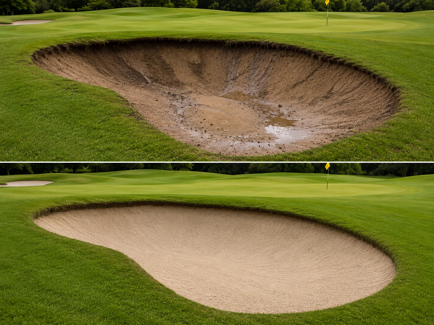 Bunker before and after comparison