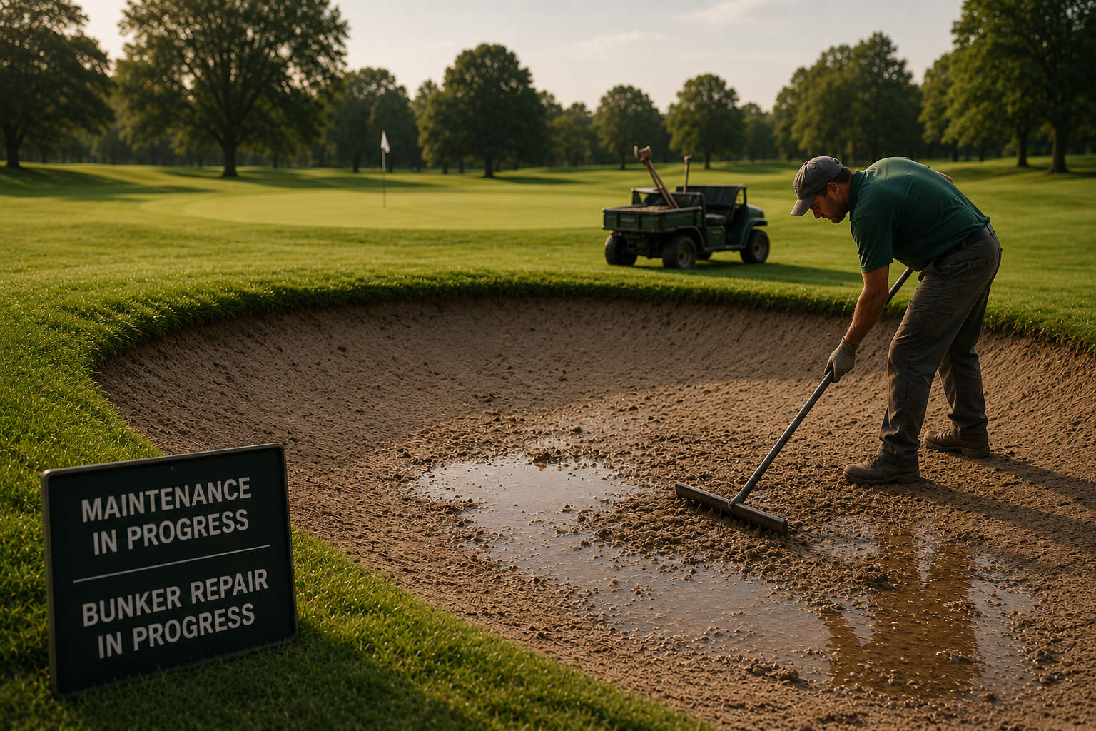 Golf bunker suffering storm washout